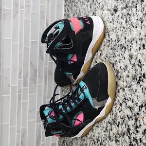 Black Teal & Pink Nike Air Huarache South Beach Basketball Shoes sz 9.5 sneakers